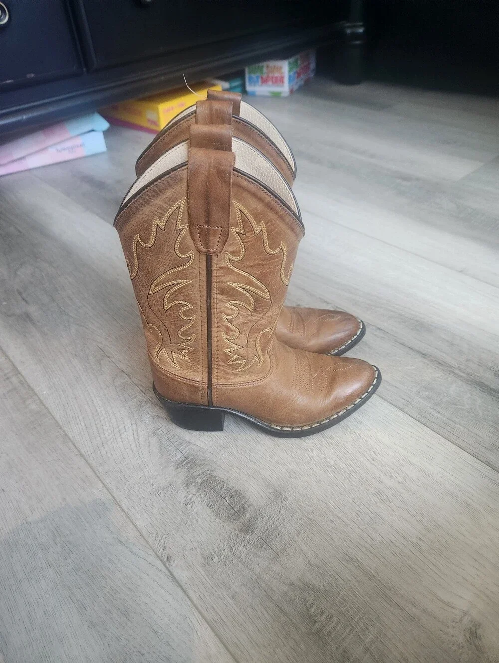 Kids Classic Brown Leather Cowboy Boots Cody James